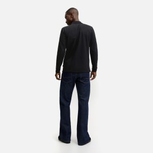 JPRBLAETHAN LS ZIP POLO BLACK - Image 5