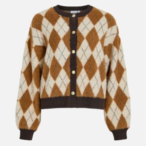VITJEBBI ONECK JAQUARD KNIT CARDIGAN BIRCH - Image 1