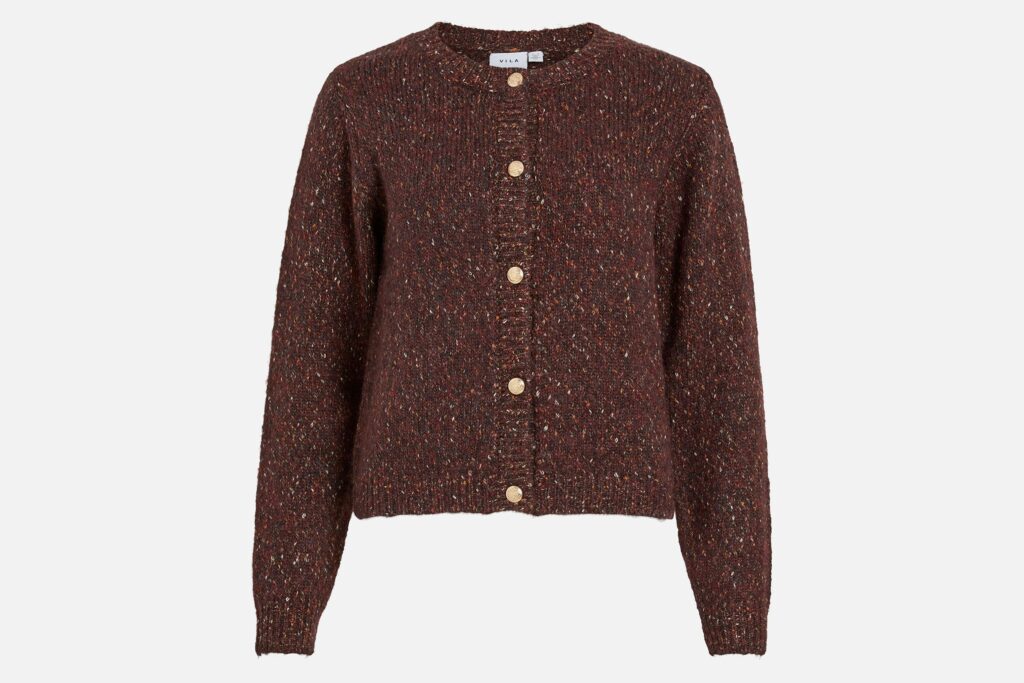 VIJUNISA ONECK LS KNIT CARDIGAN SABLE