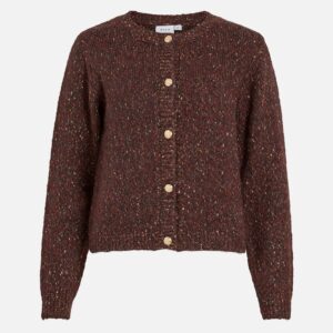 VIJUNISA ONECK LS KNIT CARDIGAN SABLE - Image 1
