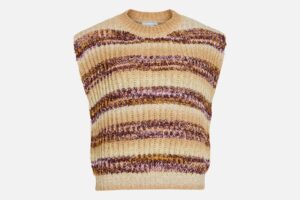 VIBELVINA ONECK SL KNIT VEST NATURAL