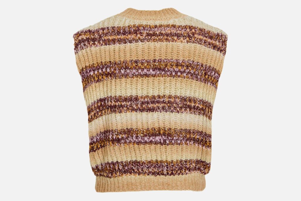 VIBELVINA ONECK SL KNIT VEST NATURAL