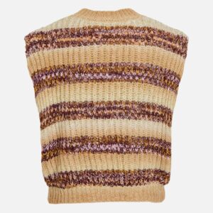 VIBELVINA ONECK SL KNIT VEST NATURAL - Image 2