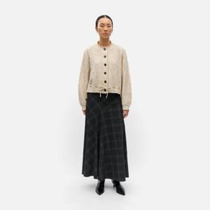 OBJGUNVI LS RE KNIT CARDIGAN MACADAMIA - Image 3