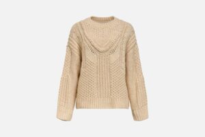 OBJHINNA LS RE KNIT PULLOVER BIRCH