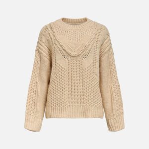 OBJHINNA LS RE KNIT PULLOVER BIRCH - Image 1