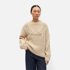 OBJHINNA LS RE KNIT PULLOVER BIRCH - Image 2