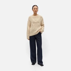 OBJHINNA LS RE KNIT PULLOVER BIRCH - Image 3