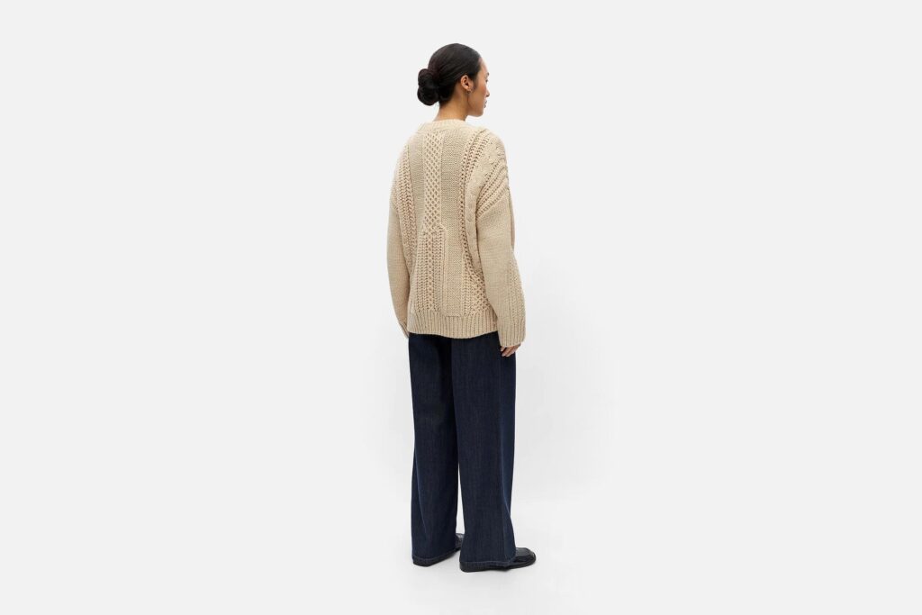 OBJHINNA LS RE KNIT PULLOVER BIRCH
