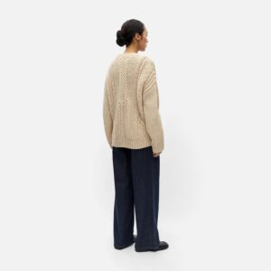 OBJHINNA LS RE KNIT PULLOVER BIRCH - Image 4