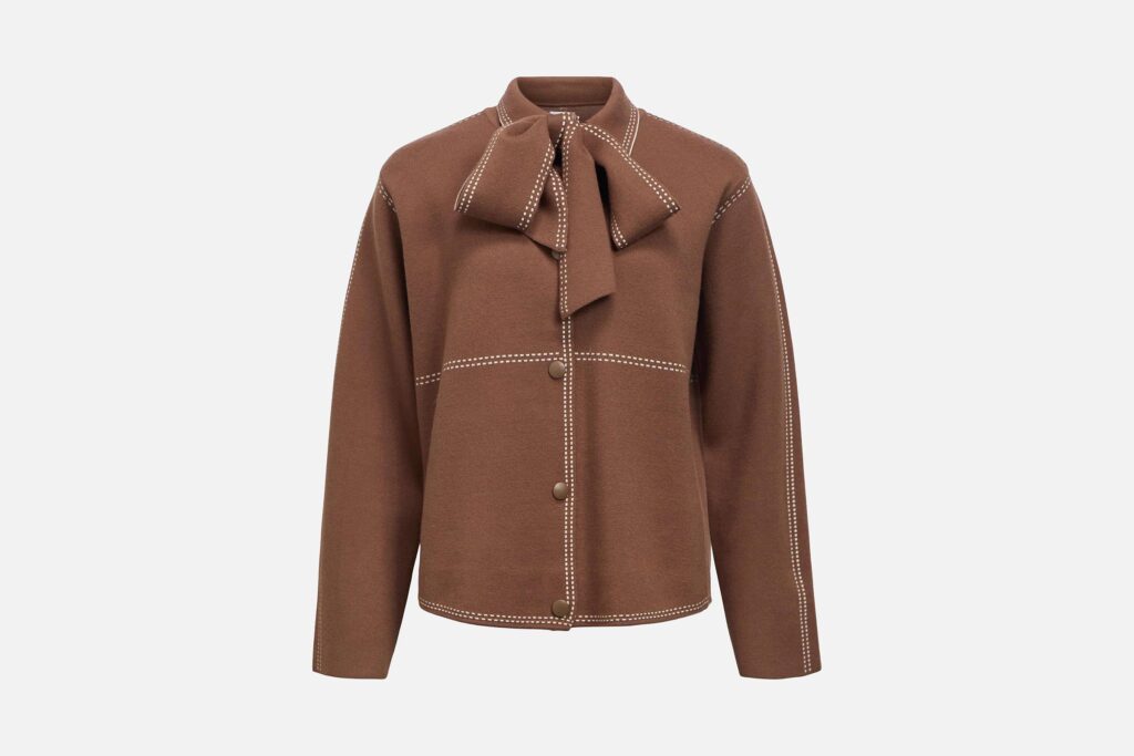 OBJASIMA LS RE KNIT JACKET CARAFE BIRCH