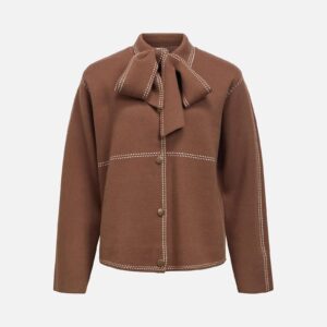 OBJASIMA LS RE KNIT JACKET CARAFE BIRCH - Image 1