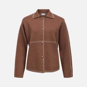 OBJASIMA LS RE KNIT JACKET CARAFE BIRCH - Image 2