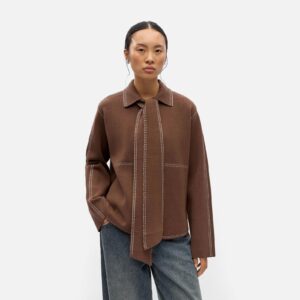OBJASIMA LS RE KNIT JACKET CARAFE BIRCH - Image 3