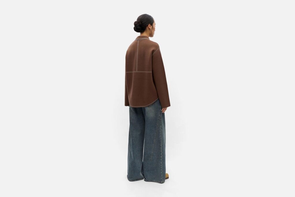 OBJASIMA LS RE KNIT JACKET CARAFE BIRCH
