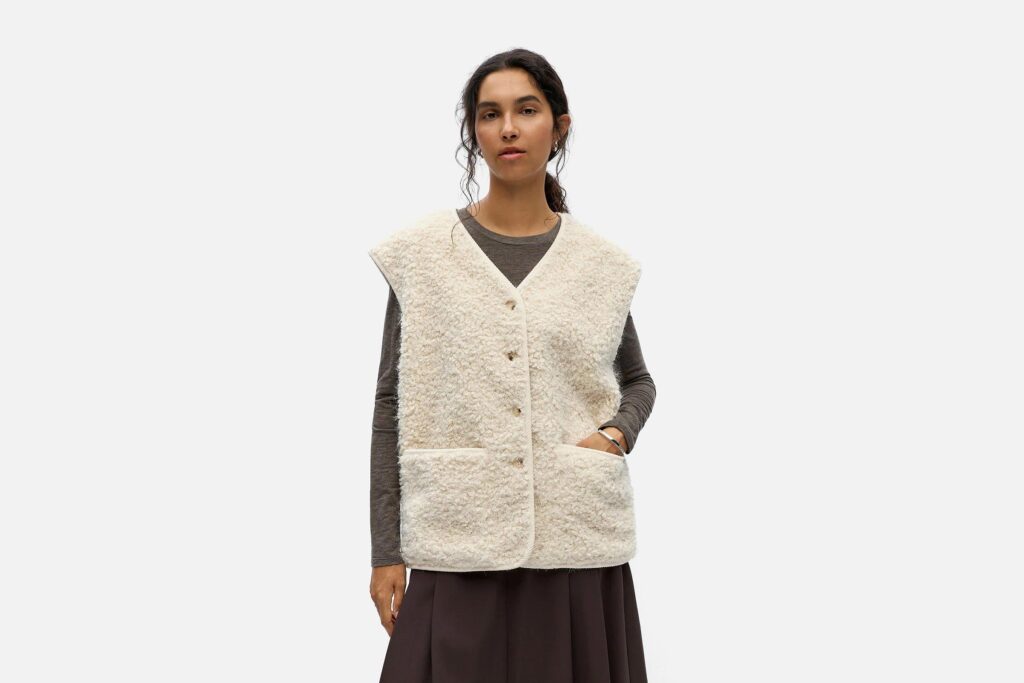OBJIDUNA LO WAISTCOAT WHITE SAND