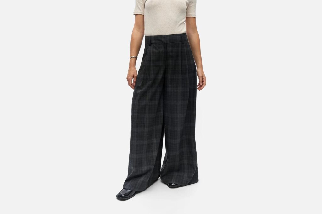OBJDIENA HW WIDE PANT BLACK GUN METAL