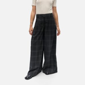 OBJDIENA HW WIDE PANT BLACK GUN METAL - Image 2