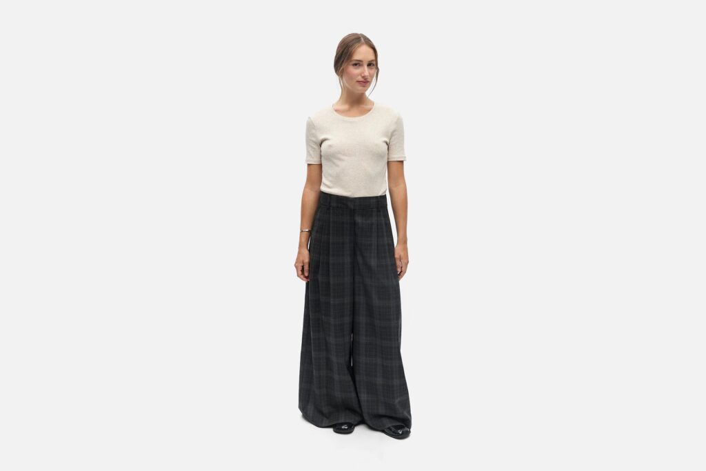 OBJDIENA HW WIDE PANT BLACK GUN METAL