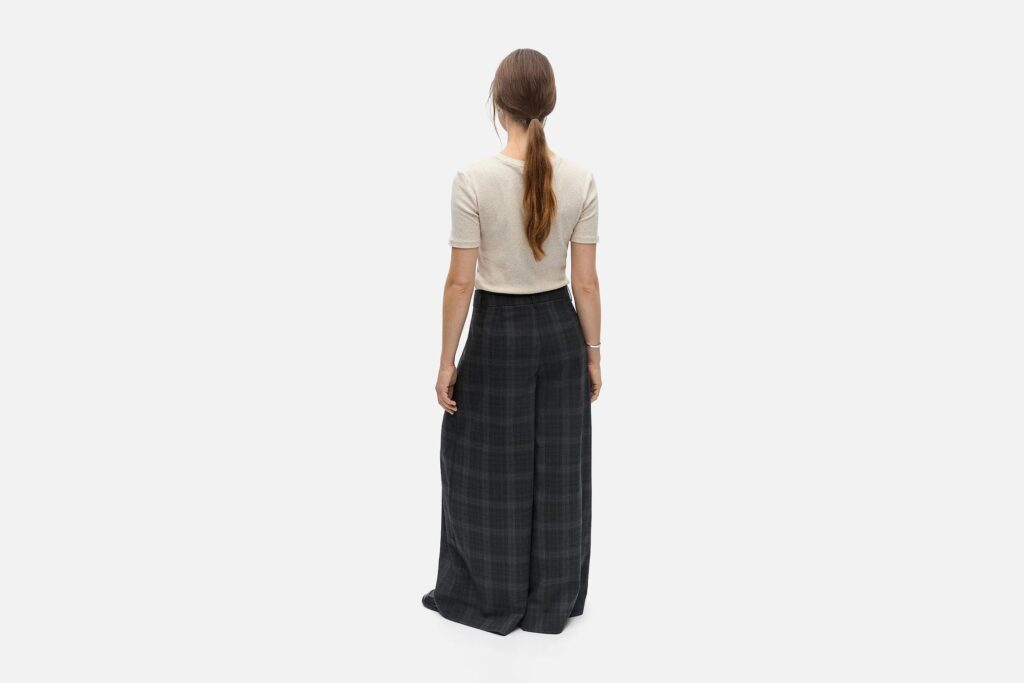 OBJDIENA HW WIDE PANT BLACK GUN METAL