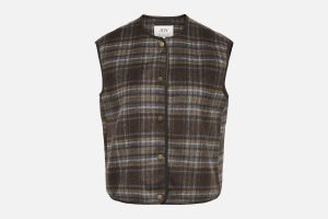 JDYANNABEL CHECK WAISTCOAT CHOCO TORTE