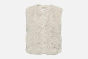 JDYORA FAUX FUR WAISTCOAT BIRCH