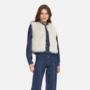 JDYORA FAUX FUR WAISTCOAT BIRCH - Image 3