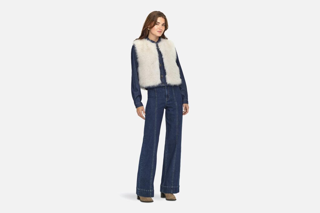 JDYORA FAUX FUR WAISTCOAT BIRCH