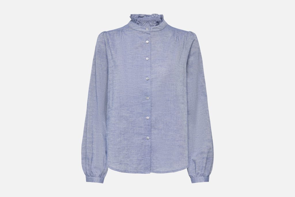 ONLAMIRA FR LS GLITTER SHIRT BLUE DENIM
