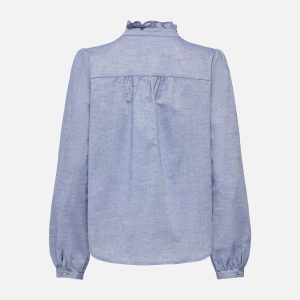 ONLAMIRA FR LS GLITTER SHIRT BLUE DENIM – Image 2