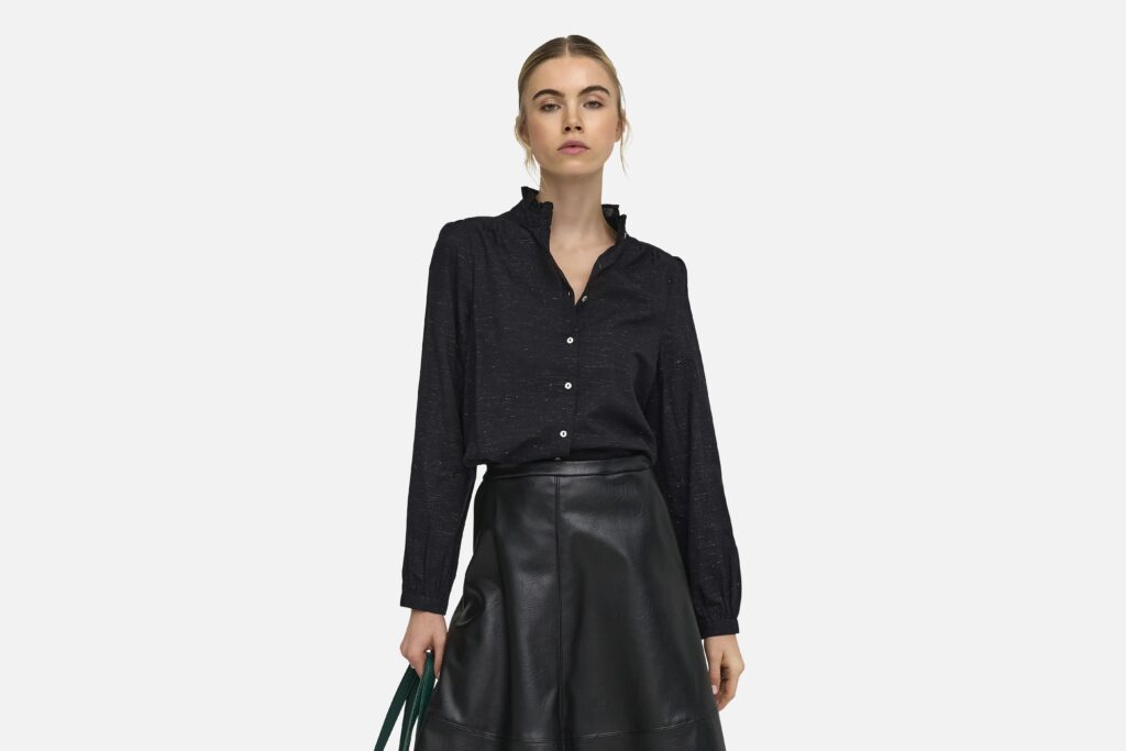 ONLAMIRA FR LS GLITTER SHIRT BLACK