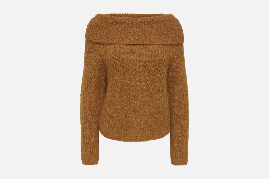 ONLMAGGIE LS OFF SHOULDER KNT GLAZED GINGER