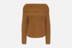 ONLMAGGIE LS OFF SHOULDER KNT GLAZED GINGER