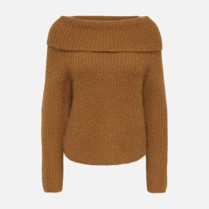 ONLMAGGIE LS OFF SHOULDER KNT GLAZED GINGER – Image 1