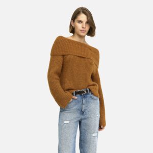 ONLMAGGIE LS OFF SHOULDER KNT GLAZED GINGER – Image 3