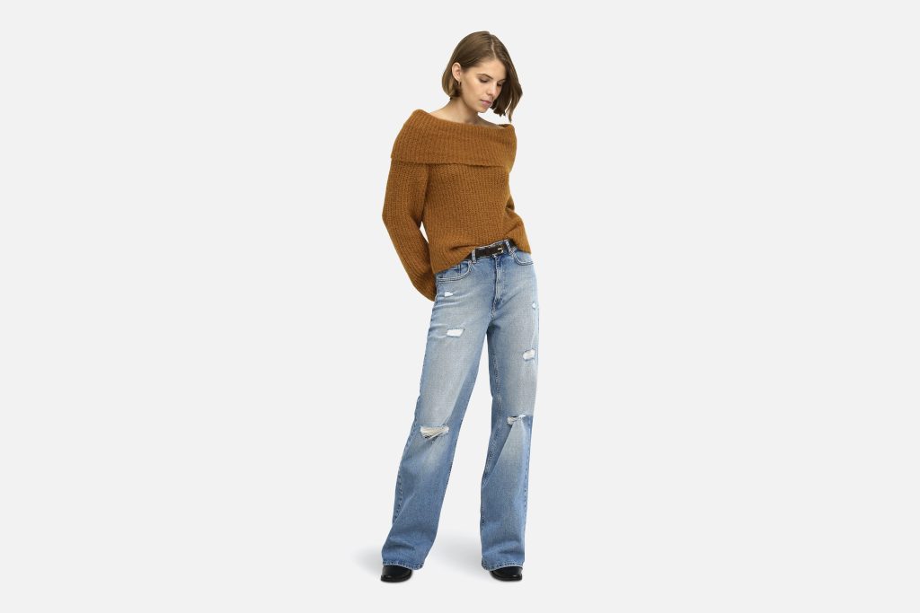 ONLMAGGIE LS OFF SHOULDER KNT GLAZED GINGER