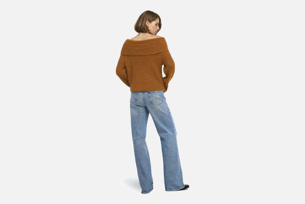 ONLMAGGIE LS OFF SHOULDER KNT GLAZED GINGER