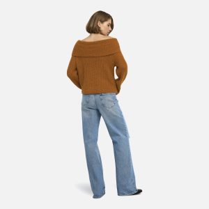 ONLMAGGIE LS OFF SHOULDER KNT GLAZED GINGER – Image 5