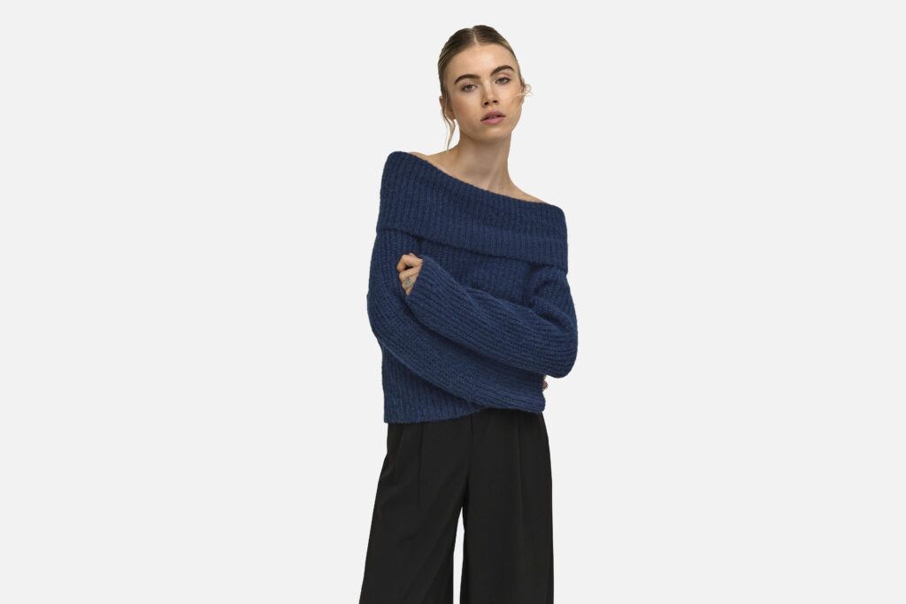 ONLMAGGIE LS OFF SHOULDER KNT NIGHT SKY