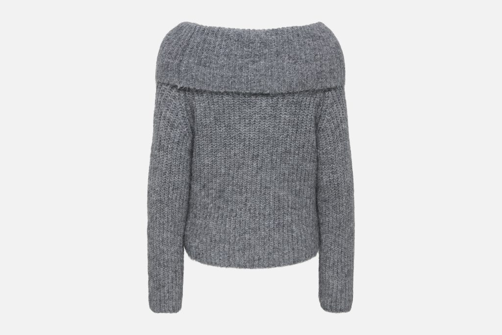 ONLMAGGIE LS OFF SHOULDER KNT MEDIUM GREY