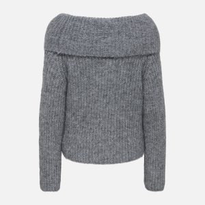 ONLMAGGIE LS OFF SHOULDER KNT MEDIUM GREY – Image 2