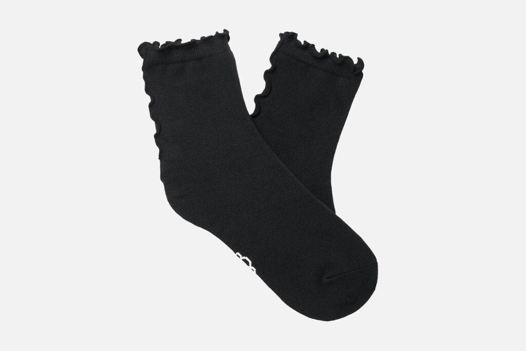SOCKS KARSYN LETTUCE EDGE QUARTER II BLK