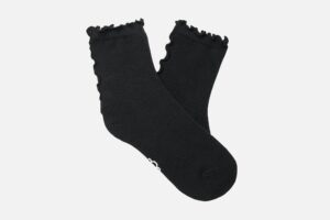 SOCKS KARSYN LETTUCE EDGE QUARTER II BLK