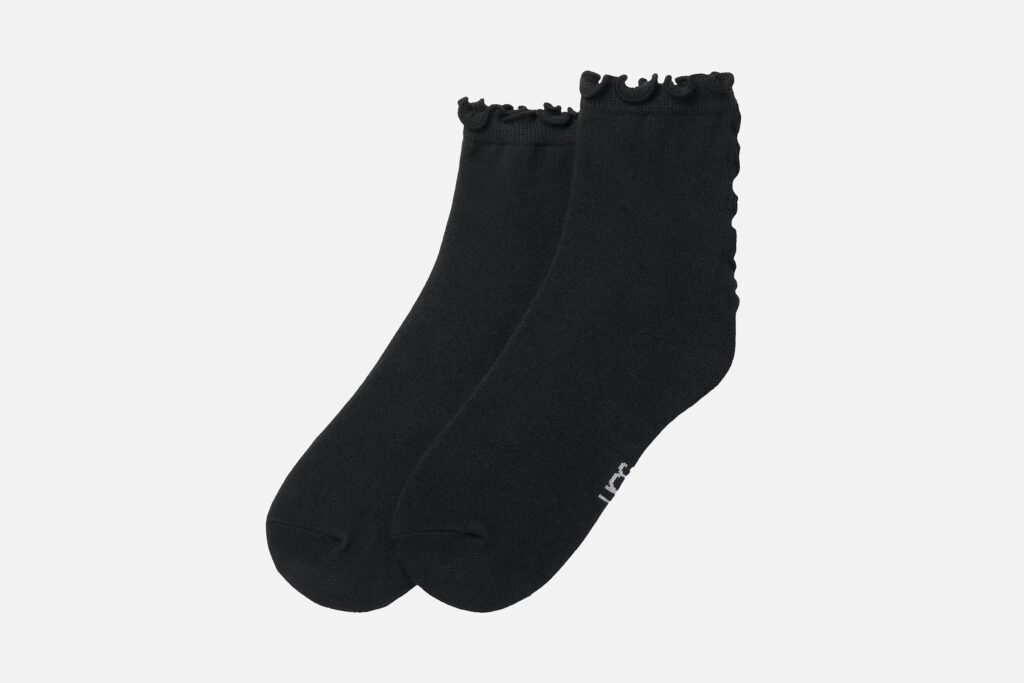 SOCKS KARSYN LETTUCE EDGE QUARTER II BLK